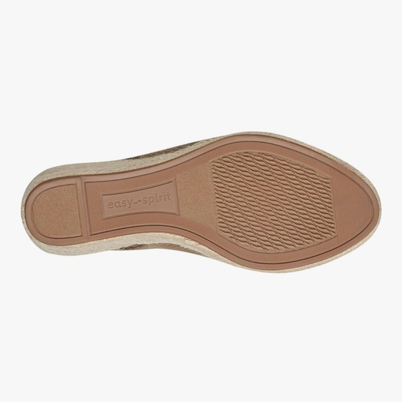 EASY SPIRIT MARGIE NWT Size 8.5M Women's Gold and Tan Wedge Slingbacks - Picture 7 of 8